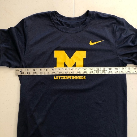 Nike Michigan Wolverines Dri-Fit Navy Blue Letterwinners T-Shirt Size S - Picture 4 of 5